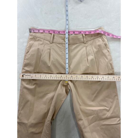 Kate Spade NY Tan Cotton Wide Leg Crop Pant Trousers 2 Capsule Old Money - Picture 6 of 7